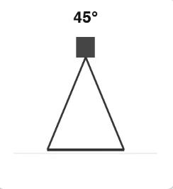 45 degree beam cone diagram
