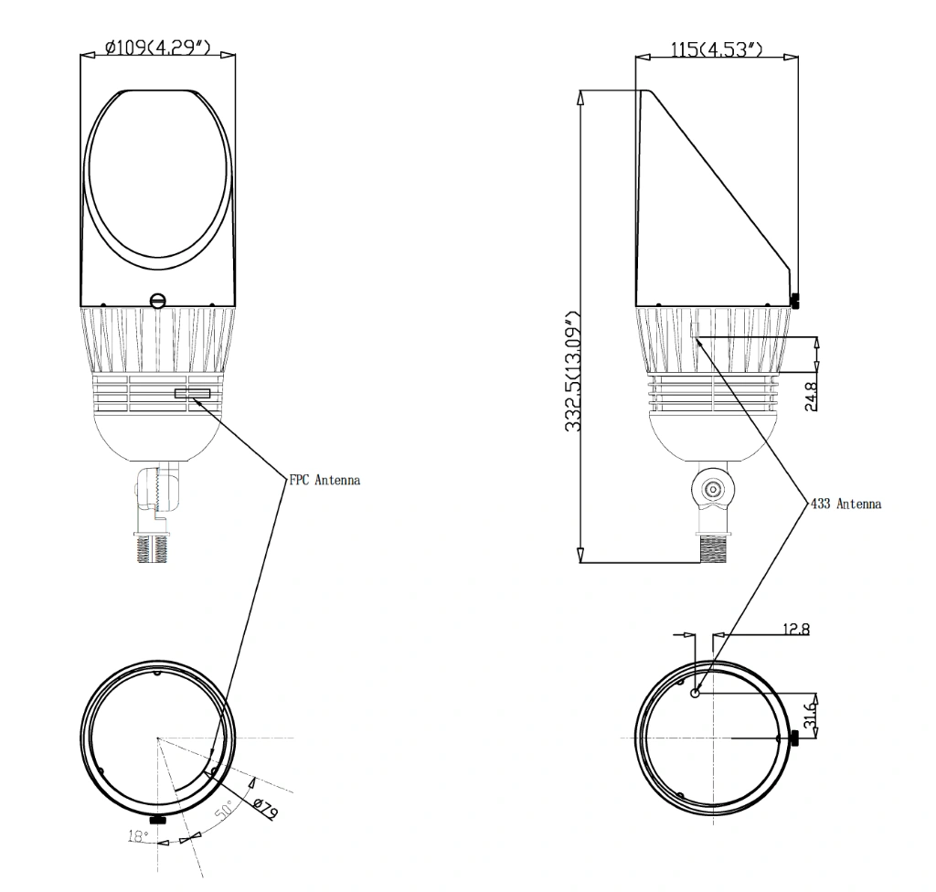 Morpheus downlight dimension drawing