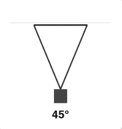 45 degree beam cone diagram