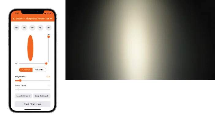 Vertical mode beam wash